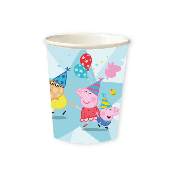 Peppa Pig svētku papīra krūzītes 8 gab. 250 ml