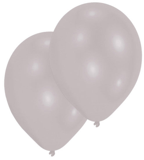 Krāsaini metāliski sudrabaini sudraba baloni, 10 gab. 11 collas (27,5 cm)