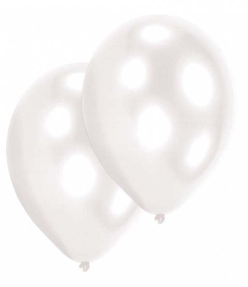 Krāsaini pērļu balti baloni, 10 gab. 11 collas (27,5 cm)