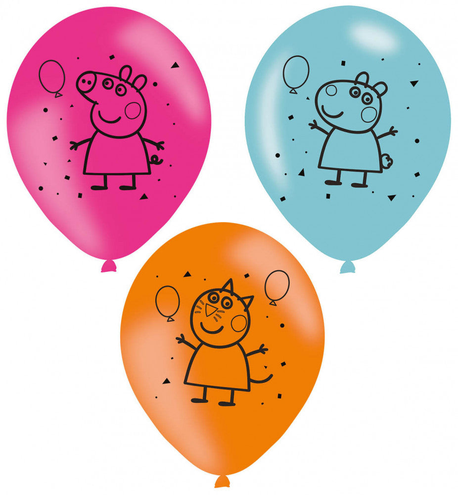Peppa Pig konfeti baloni, 6 gab. 11 collas (27,5 cm)