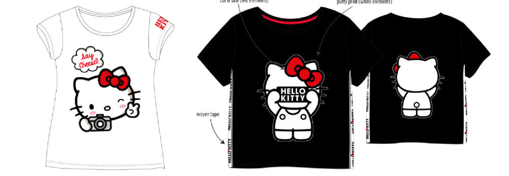 Hello Kitty Photo bērnu īsais T-krekls, topiņš 104-134 cm