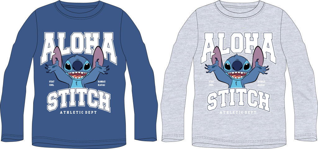 Disney Lilo un Stitch atlētisks bērnu krekliņš ar garām piedurknēm 98-128 cm