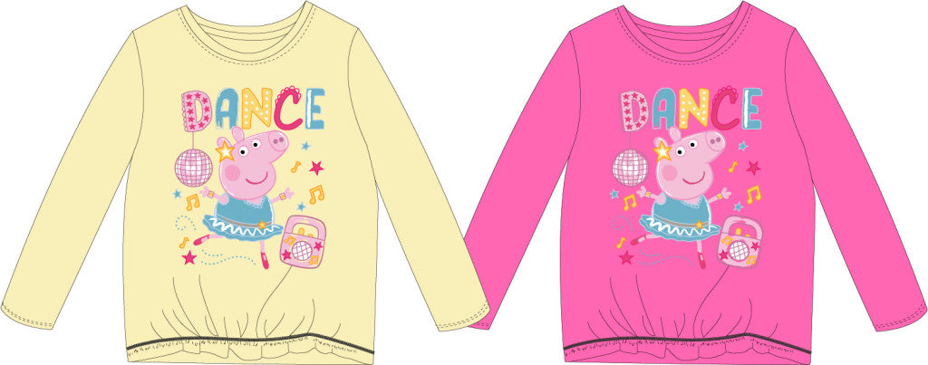 Peppa Pig Dance bērnu krekls ar garām piedurknēm, topiņš 92-116 cm