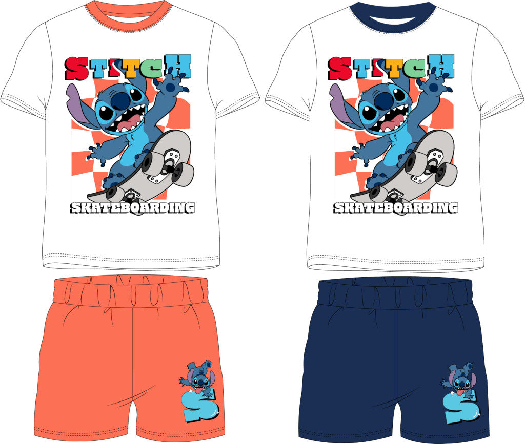 Disney Lilo un Stitch skeitborda bērnu īsā pidžama 98-128 cm