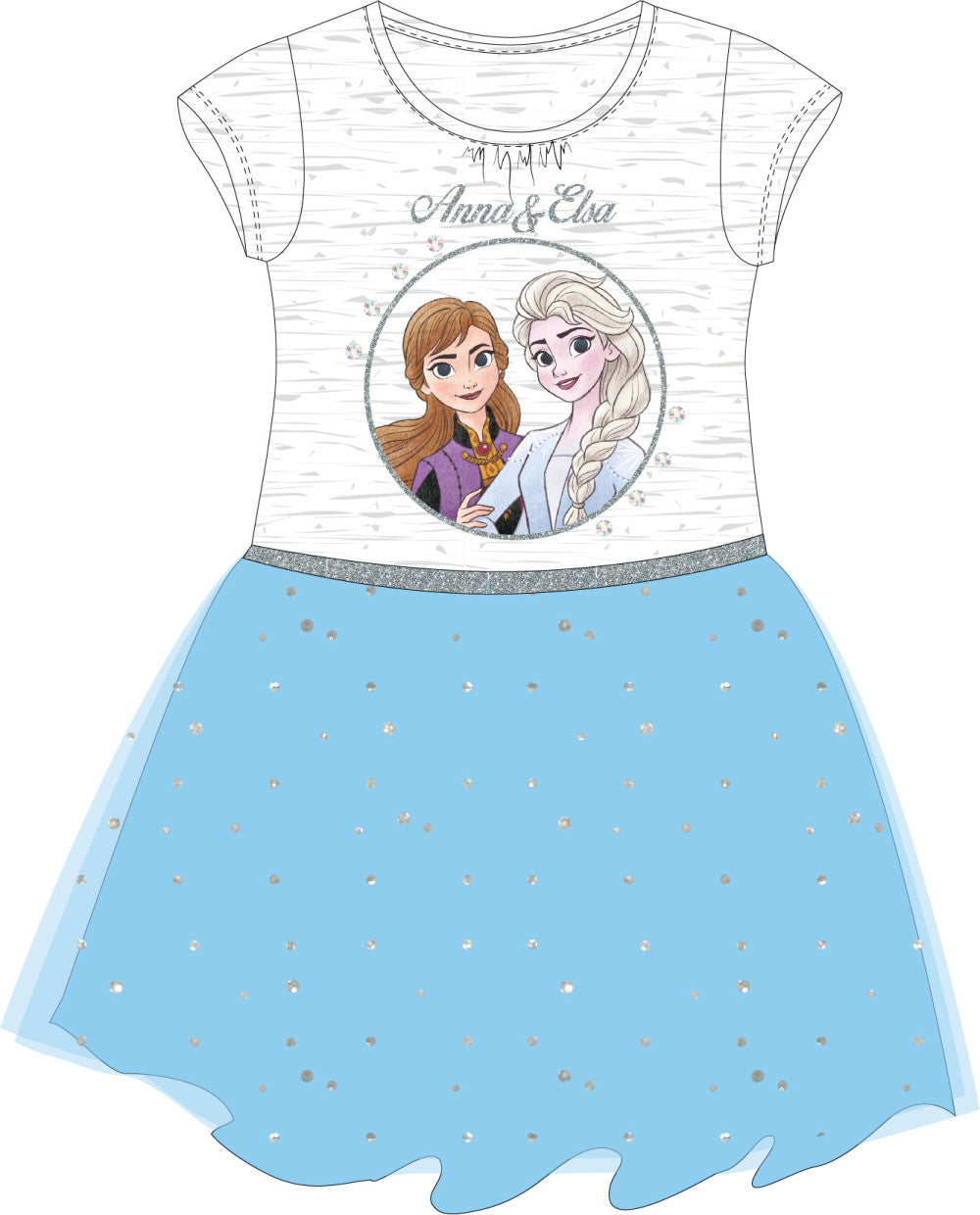 Disney Frozen Annas un Elsas bērnu vasaras kleita 104-134 cm