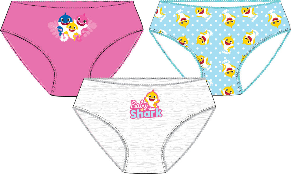 Baby Shark dzeltenas bērnu apakšbiksītes, 3 biksīšu iepakojums