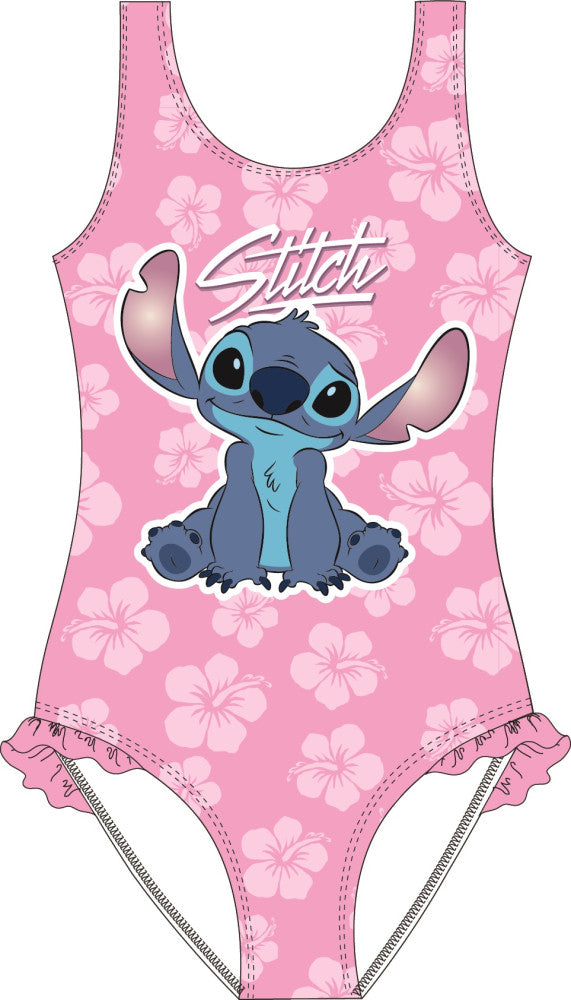 Disney Lilo un Stitch rozā hibiska bērnu peldkostīms, peldēšanai 104-140 cm