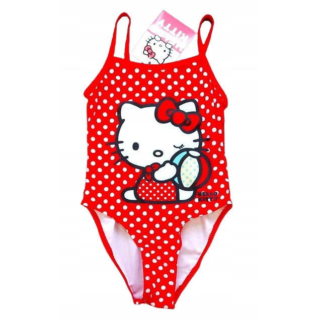 Hello Kitty sarkans bērnu peldkostīms, peldēšanas garums 104-134 cm