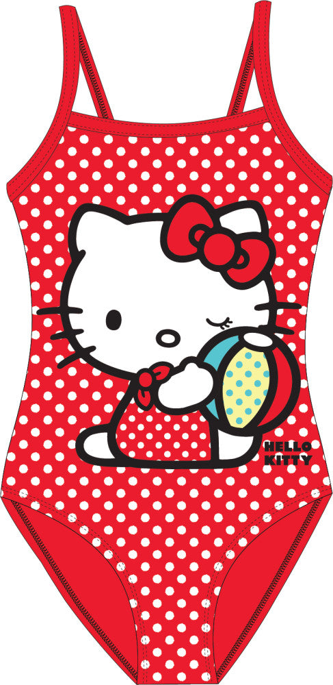Hello Kitty sarkans bērnu peldkostīms, peldēšanas garums 104-134 cm