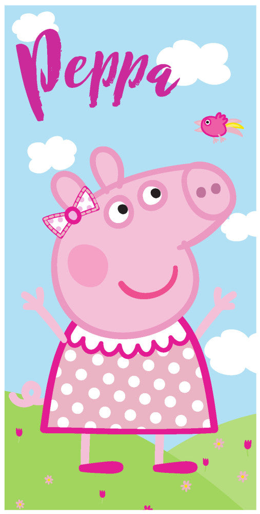 Peppa Pig Meadow vannas dvielis, pludmales dvielis 70x140cm (ātri žūstošs)