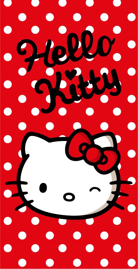 Hello Kitty sarkans vannas dvielis, pludmales dvielis 70x140cm (ātri žūstošs)