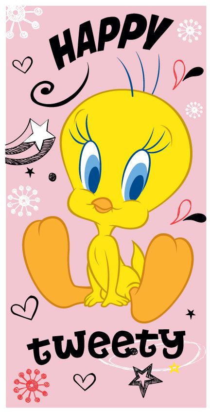 Looney Tunes Tweety vannas dvielis, pludmales dvielis 70x140cm (ātri žūstošs)