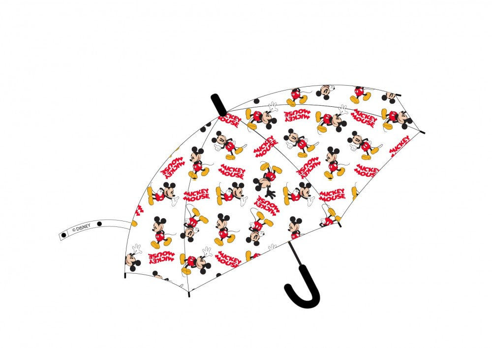 Disney Mickey bērnu pusautomātiskais caurspīdīgais lietussargs √ò74 cm