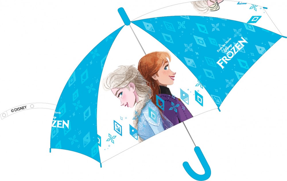 Disney Frozen bērnu pusautomātiskais caurspīdīgais lietussargs √ò74 cm