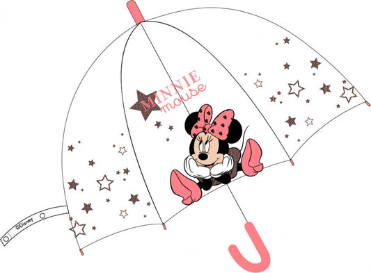 Disney Minnie bērnu caurspīdīgs pusautomātiskais lietussargs √ò69 cm