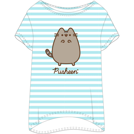 Pusheen svītrains sieviešu īsais naktskrekls M