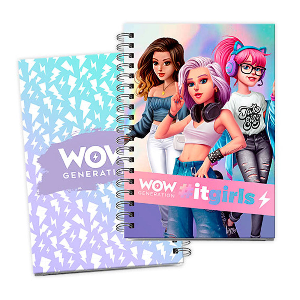 WOW Generation Girls A5 līnijveida piezīmju grāmatiņa ar uzlīmēm