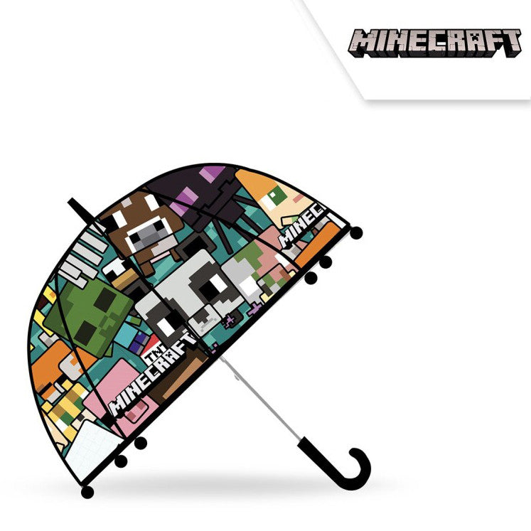 Minecraft bērnu caurspīdīgs pusautomātiskais lietussargs √ò70 cm