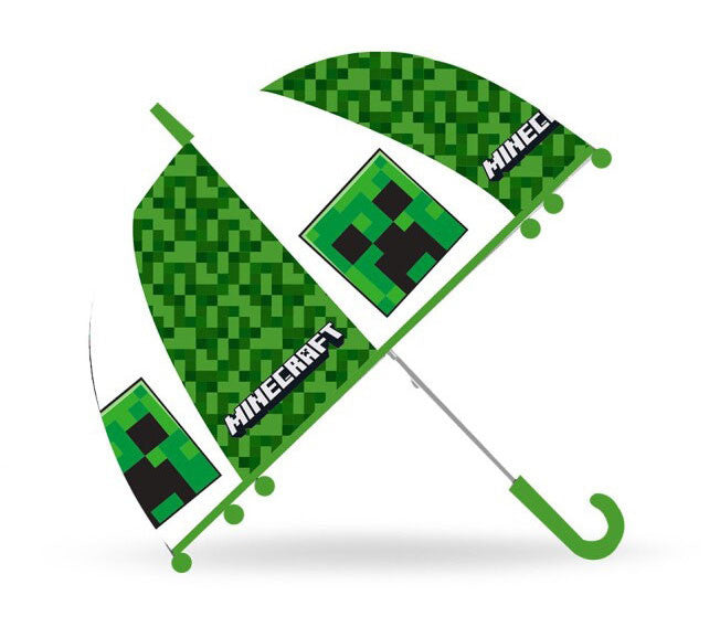 Minecraft bērnu caurspīdīgs pusautomātisks lietussargs √ò70 cm
