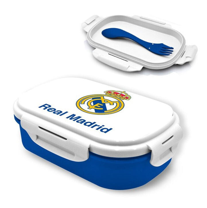 Real Madrid emblēmas sviestmaižu kaste + galda piederumu komplekts