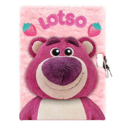 Disney Rotaļlietu stāsts Lotso zemeņu 3D plīša A5 dienasgrāmata ar slēdzeni