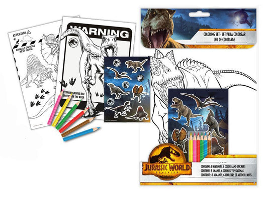 Jurassic World Dominion krāsojamo un uzlīmju komplekts