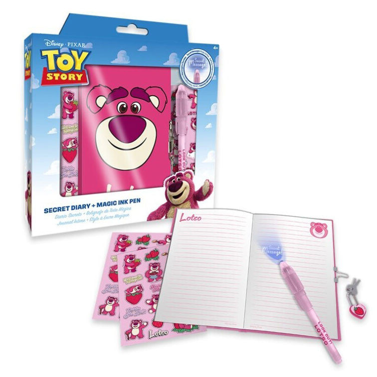 Disney Rotaļlietu stāsts Lotso zemeņu piezīmju grāmatiņa + burvju pildspalva komplekts