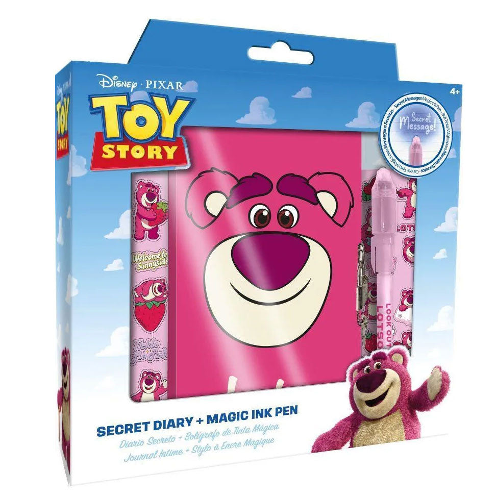 Disney Rotaļlietu stāsts Lotso zemeņu piezīmju grāmatiņa + burvju pildspalva komplekts