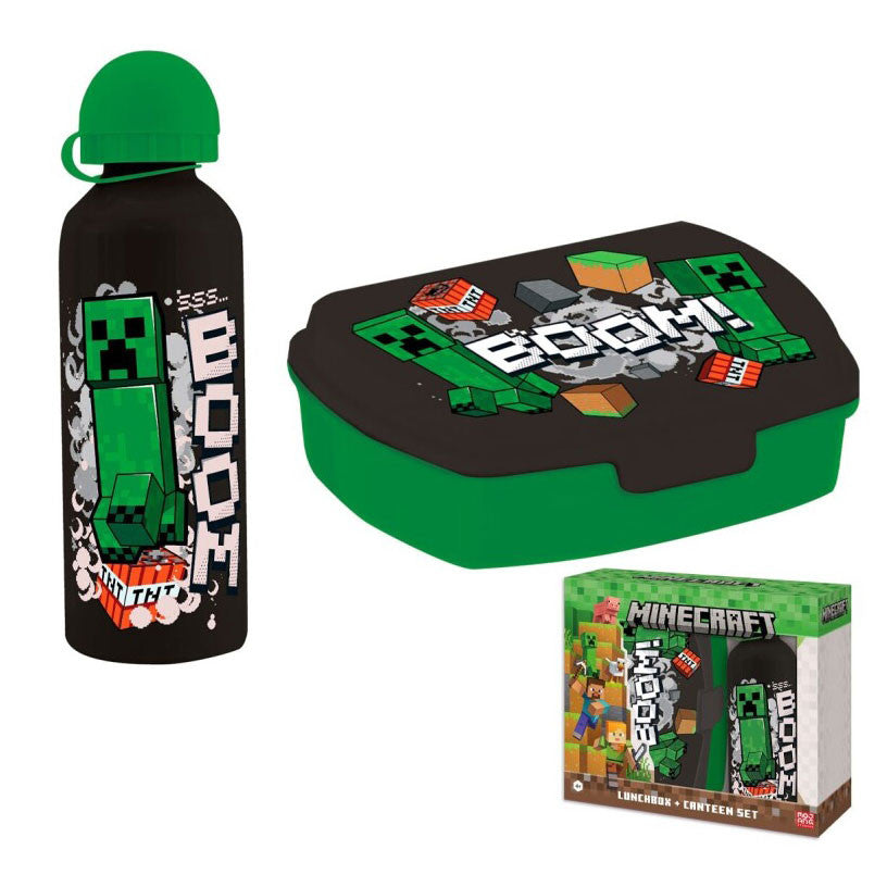 Minecraft Boom sviestmaižu kaste + alumīnija pudele komplektā