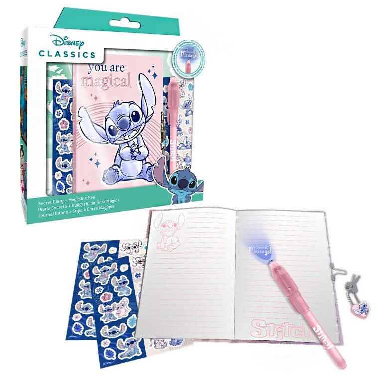 Disney Lilo un Stitch burvju piezīmju grāmatiņa + burvju pildspalvu komplekts