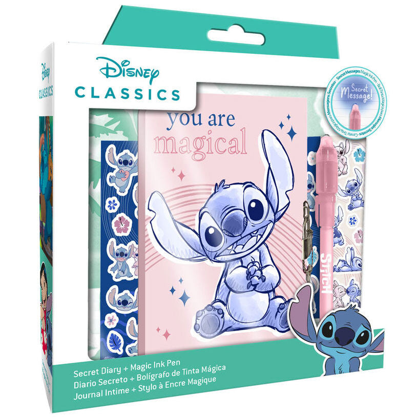 Disney Lilo un Stitch burvju piezīmju grāmatiņa + burvju pildspalvu komplekts