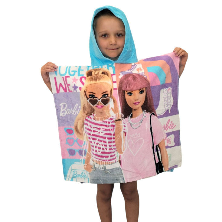 Barbie Together pludmales dvielis pončo 60x120 cm