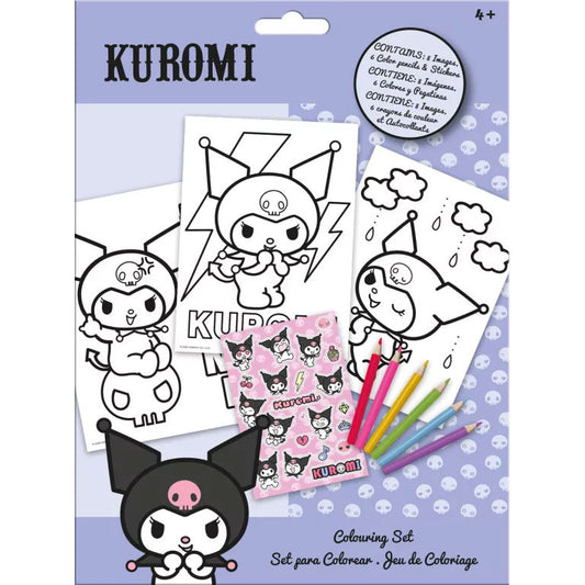 Hello Kitty Kuromi krāsojamais komplekts ar uzlīmēm