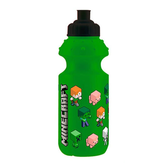 Minecraft Zaļa plastmasas pudele, sporta pudele 350 ml