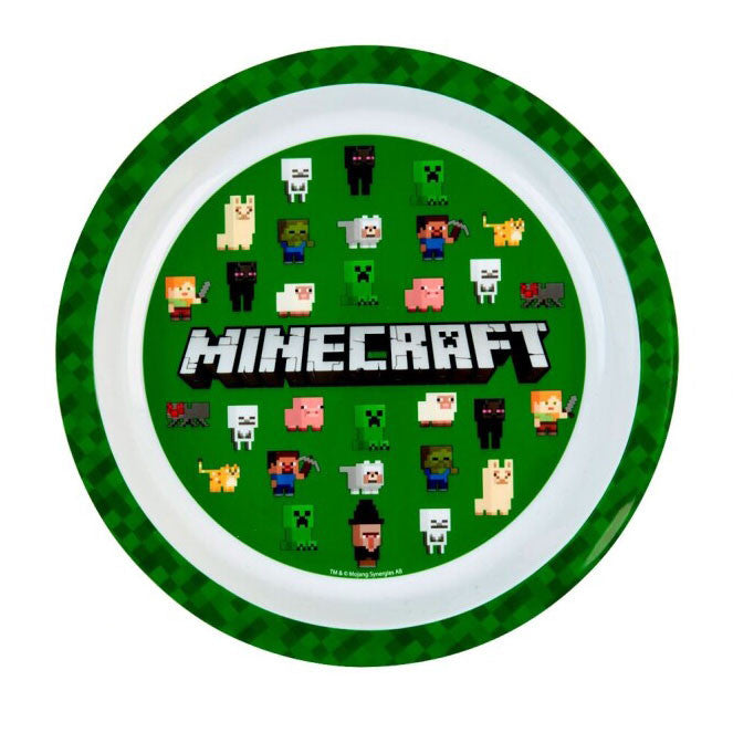 Minecraft zaļa plastmasas šķīvis