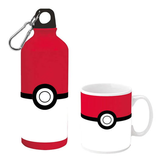 Pok√©mon Pokeball porcelāna krūzes un alumīnija pudeles komplekts dāvanu kastītē