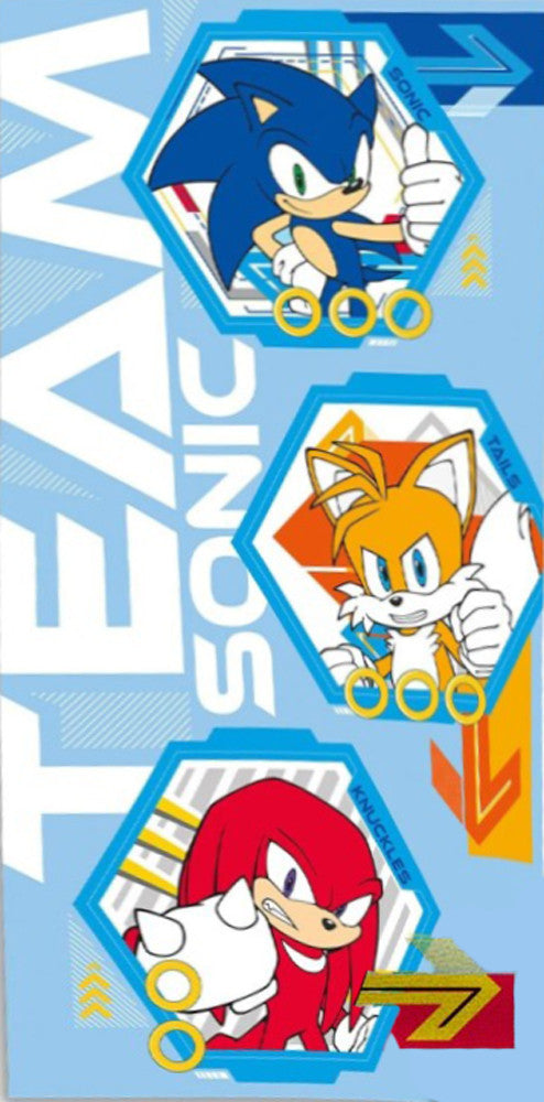 Sonic the Hedgehog komanda Sonic the Hedgehog vannas dvielis, pludmales dvielis 70x140cm