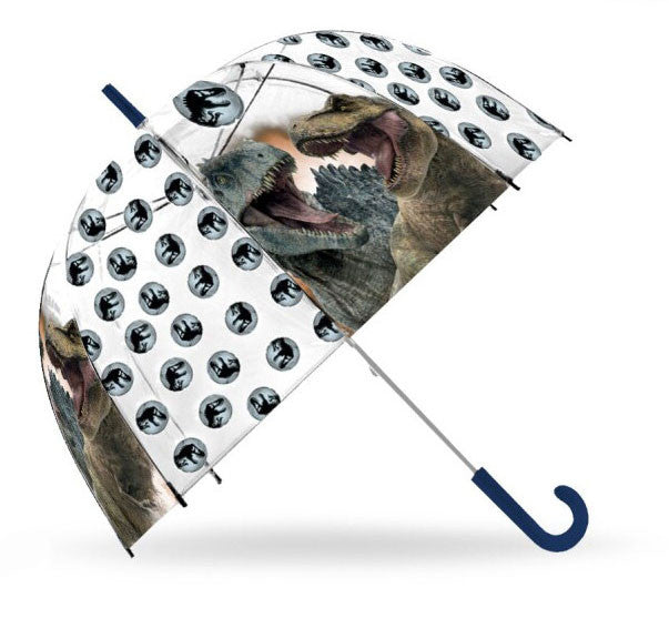 Caurspīdīgs pusautomātisks bērnu lietussargs Jurassic World Dominion √ò70 cm