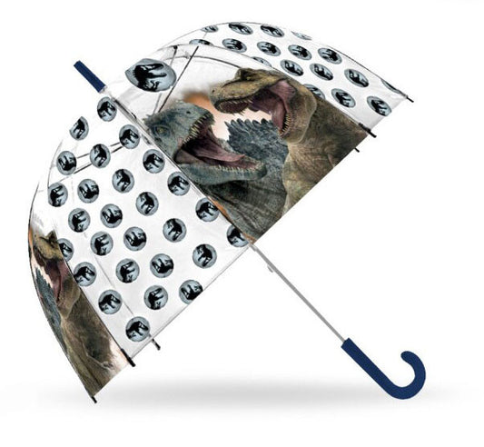 Caurspīdīgs pusautomātisks bērnu lietussargs Jurassic World Dominion √ò70 cm