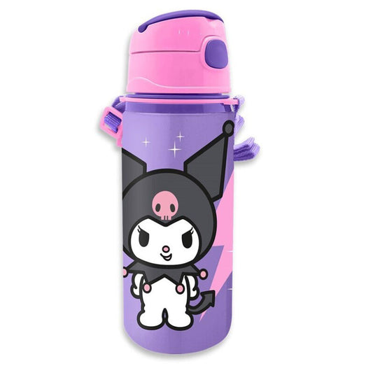 Hello Kitty Kuromi alumīnija pudele ar salmiņu un karabīni 600 ml