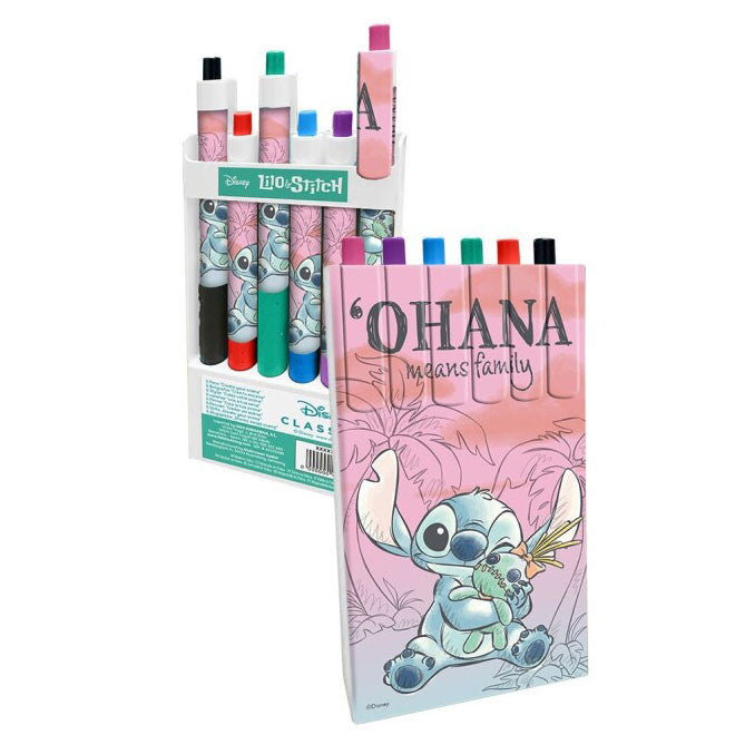 Disney Lilo un Stitch Cheeky krāsaino pildspalvu komplekts, 6 gab.