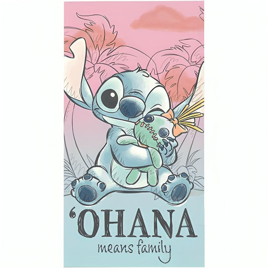 Disney Lilo un Stitch Nerātnais vannas dvielis, pludmales dvielis 70x140cm