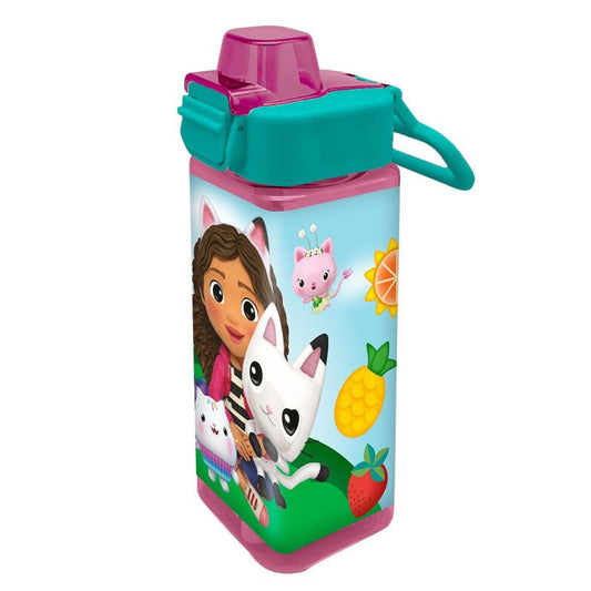 Gabby's Dollhouse Smoothie Land kvadrātveida plastmasas ūdens pudele 500 ml