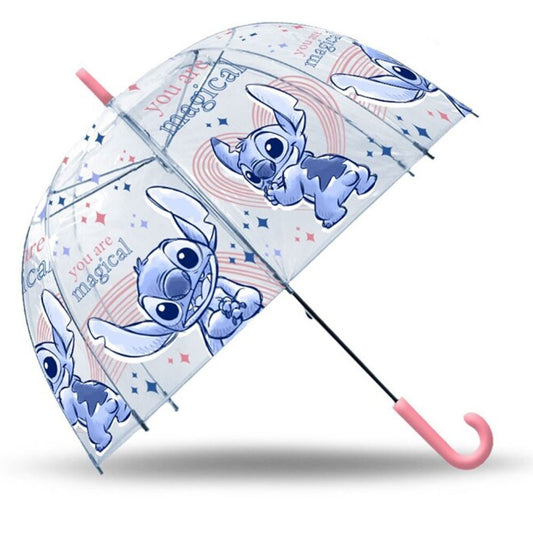 Disney Lilo un Stitch Maģisks caurspīdīgs bērnu pusautomātiskais lietussargs √ò70 cm