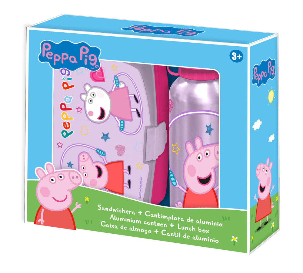 Peppa Pig lecamauklas sviestmaižu kaste + alumīnija pudele