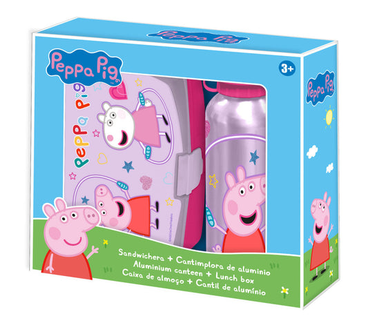 Peppa Pig lecamauklas sviestmaižu kaste + alumīnija pudele