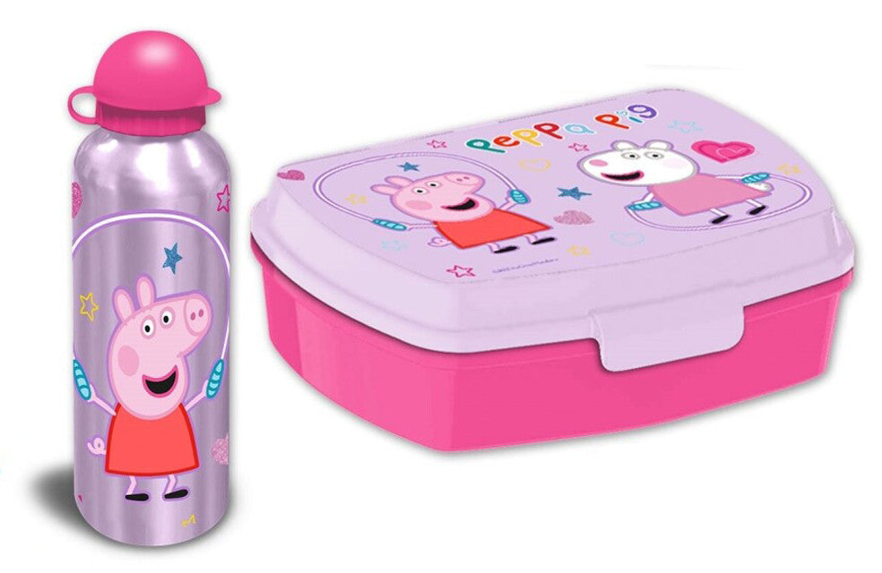 Peppa Pig lecamauklas sviestmaižu kaste + alumīnija pudele