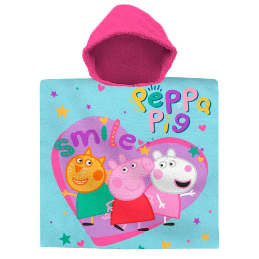 Peppa Pig pludmales dvielis Flower Smile pončo 60x120 cm