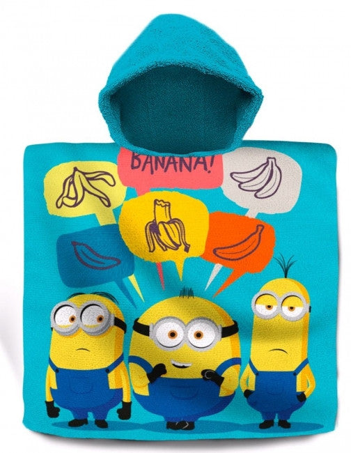 Minions banānu pludmales dvielis pončo 60x120 cm