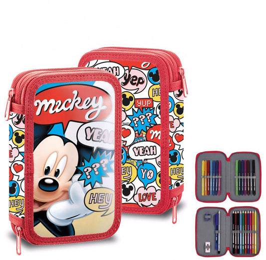 Disney Mikija pildītais zīmuļu maciņš ar 2 līmeņiem